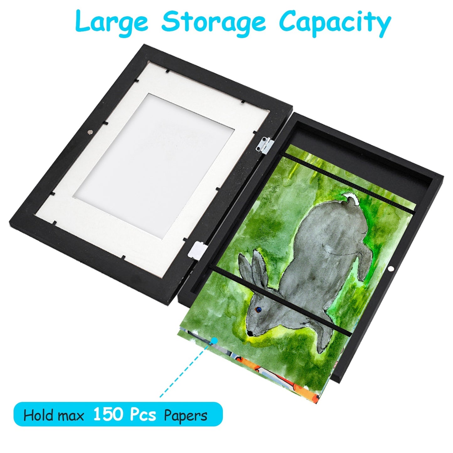 US Local Kids Art Frame Front Opening Wooden Frame Artwork Display Storage Frame A4 Picture Frame Wall Display For Photo Art Projects Picture Children Drawing