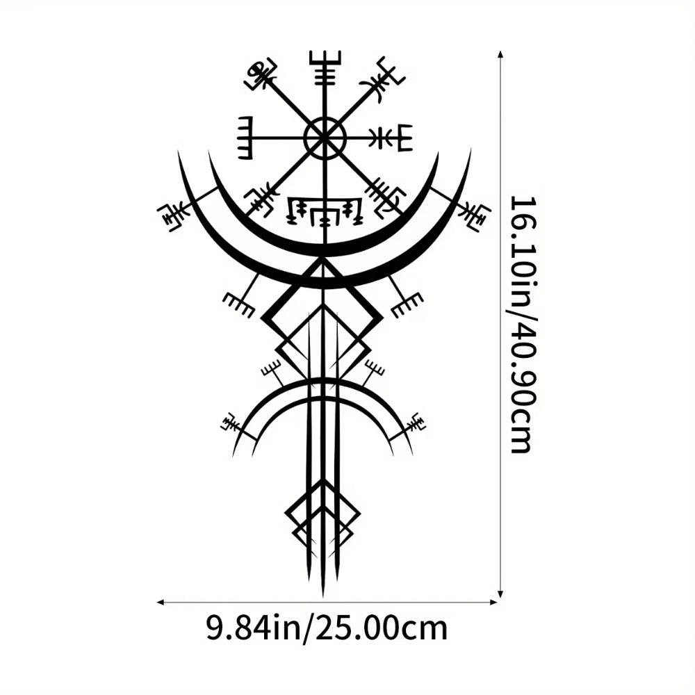 US Local Viking Metal Wall Art – Norse Rune Wall Decor, Medieval Nordic Mythology Iron Hanging, Unique Viking Gift for Men, Home & Office Metal Sign – Black Gothic Decor for Halloween, Bedroom, Living Room, B