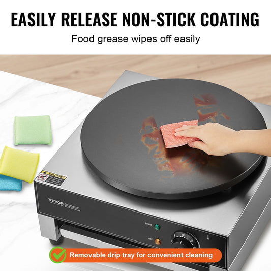 US Local 16-Inch Electric Crepe Maker Commercial Crepe Machine 1700W Non-stick