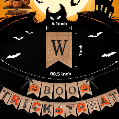 US Local Halloween Burlap Banner Halloween Party Mantel Wall Hanging Supplies For Home Farmhouse Patio