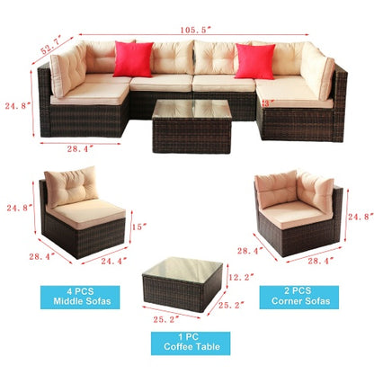 US Local Patio Furniture Set PE Rattan Sectional Garden Furniture Corner Sofa Set