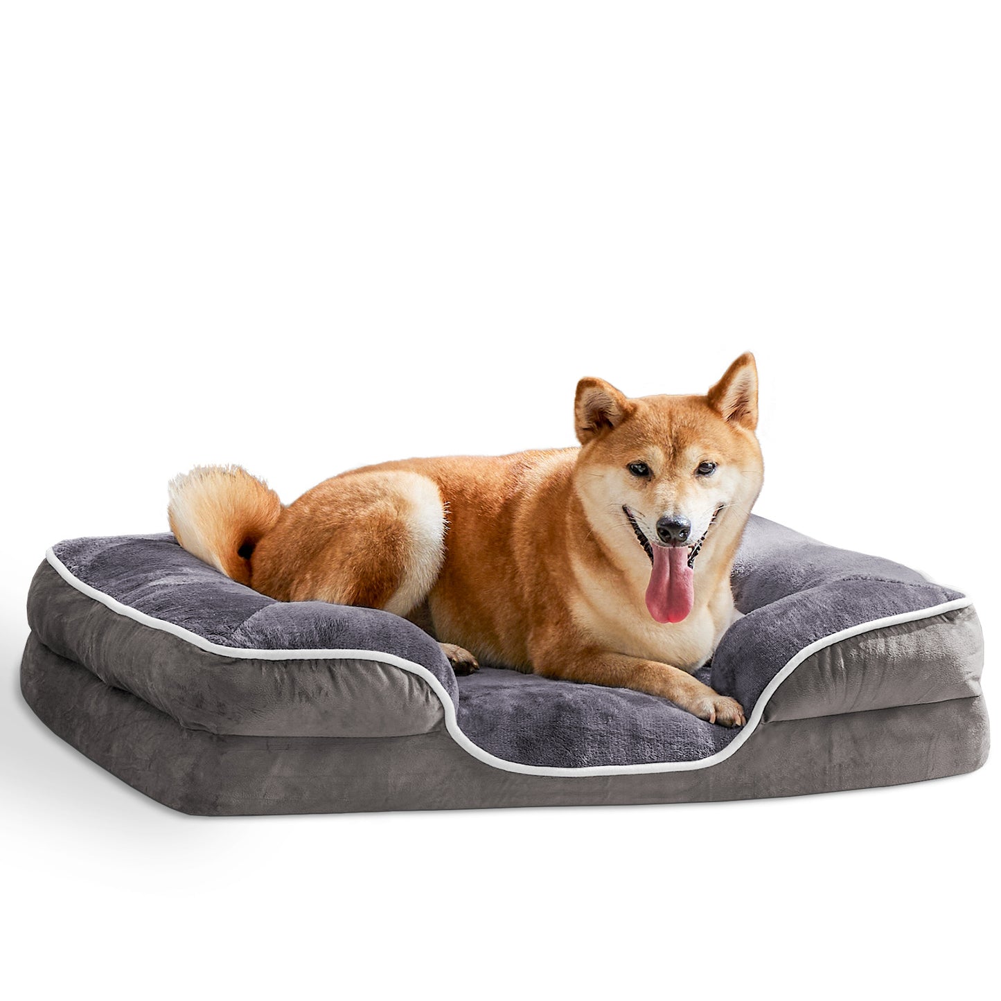 US Local Memory Foam Pet Bed For Small Dogs & Cats With Washable Removable Cover Non-Slip Base Waterproof Liner