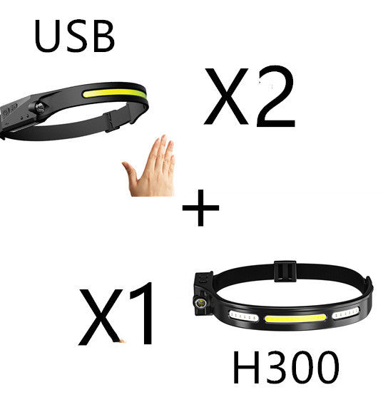 USA Local COB LED Induction Riding Headlamp Flashlight USB Rechargeable Waterproof Camping Headlight With All Perspectives Hunting Light