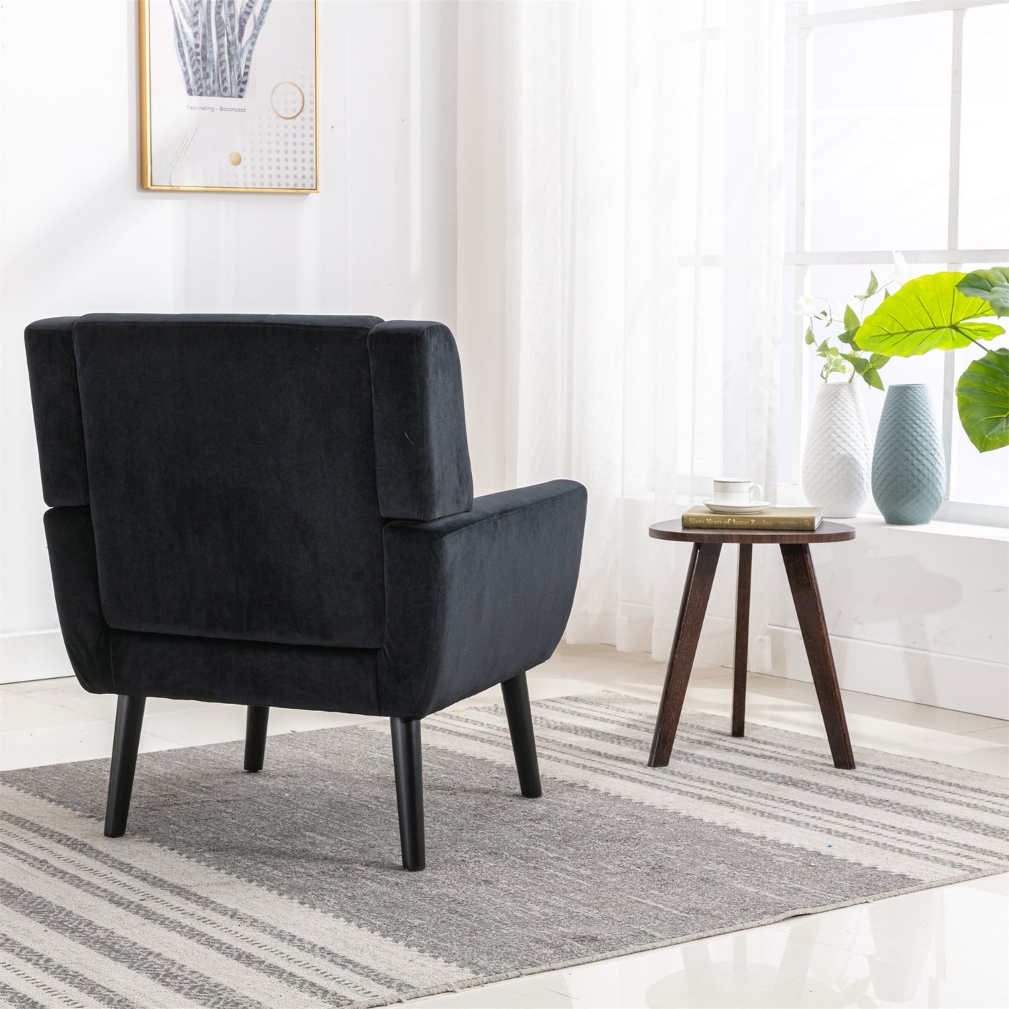 US Local Modern Soft Velvet Ergonomic Accent Chair For Living Room, Bedroom - Home Chair