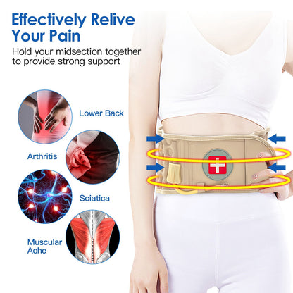 US Local 1 Pc Decompression Back Belt Lumbar Spine Support Lower Back Air Traction Device With Extension Pad For Men Women Pain Relief Fit For All Waist