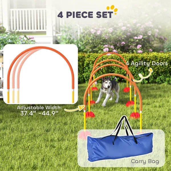 US Local 4 Piece Dog Agility Course Backyard Set , Carry Bag