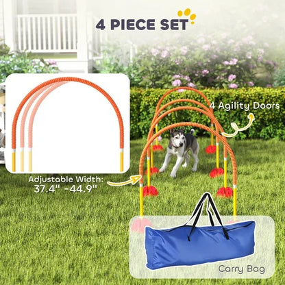 US Local 4 Piece Dog Agility Course Backyard Set , Carry Bag