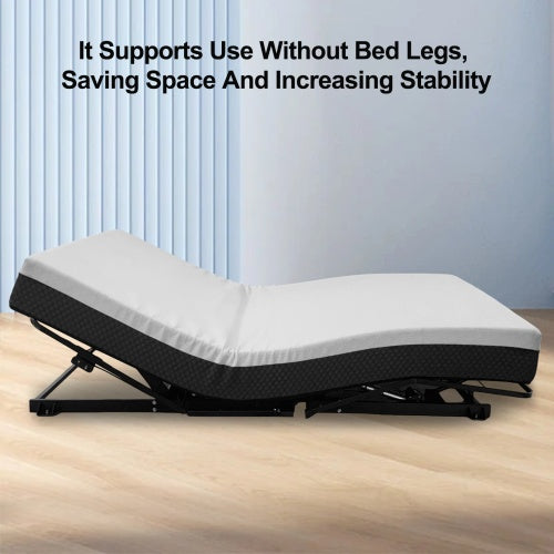 US Local Zero Clearance Adjustable Bed Base Frame Head And Foot Incline Quiet Motor Queen Size Zero Gravity, Dual USB A C Ports