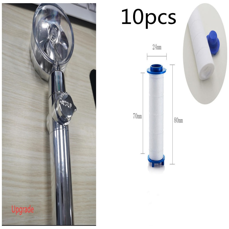 Turbo Propeller Shower Head Water Saving High Preassure Flow 360 Degrees With Fan Extension Showerhead Rainfall With Holder