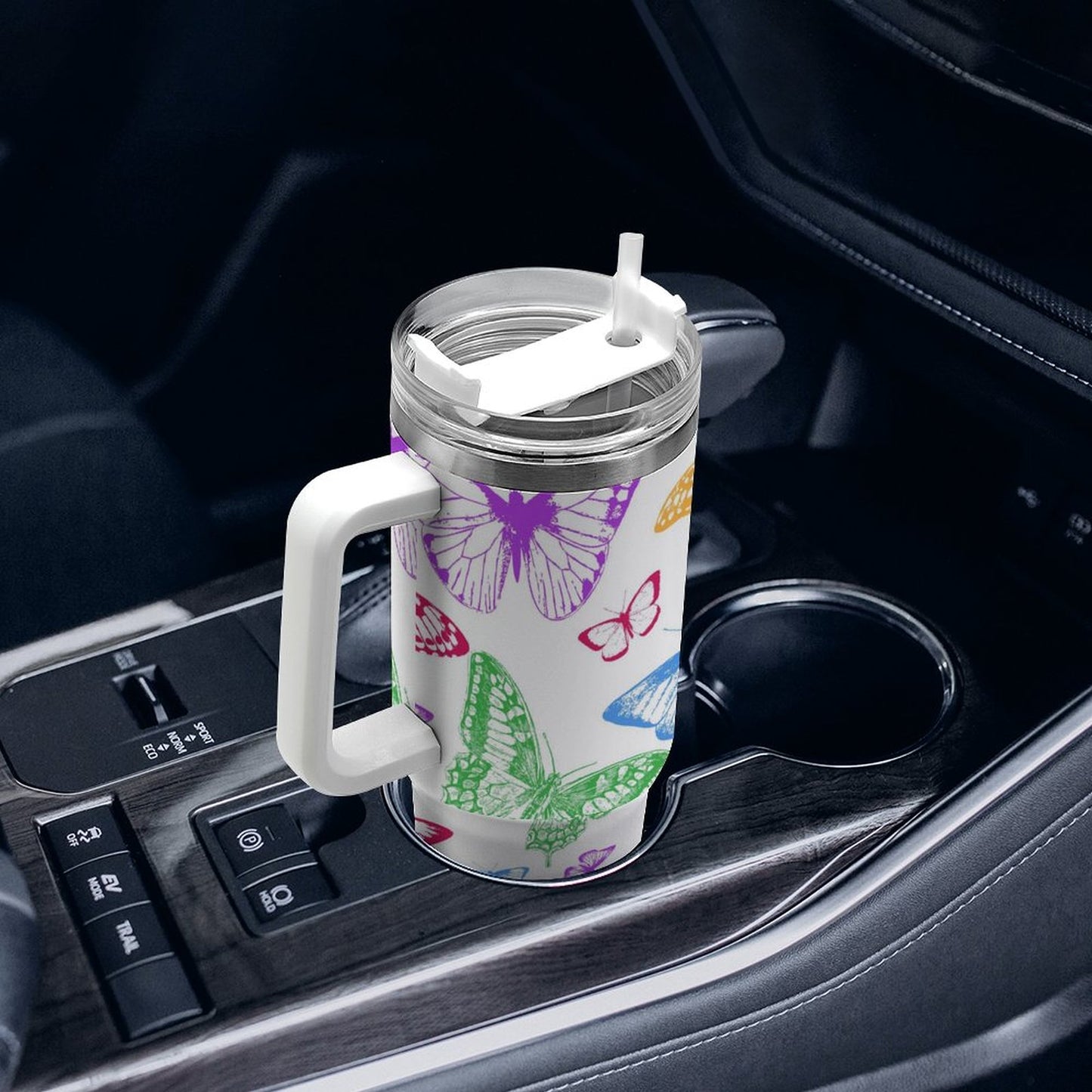 PHDT00538 POD US Local Tumbler 40oz Large Capacity Car Cup Hollow Out, Butterfly