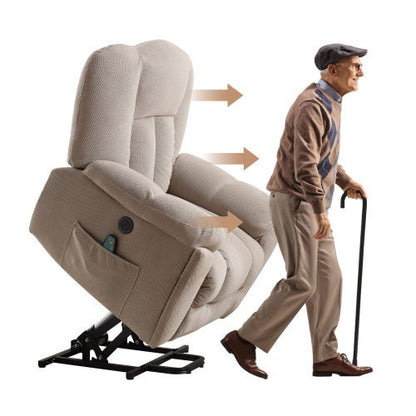 US Local Power Lift Recliner Chair Recliners For Elderly With Heat And Massage Recliner Chair For Living Room With Infinite Position And Side Pocket,USB Charge Port