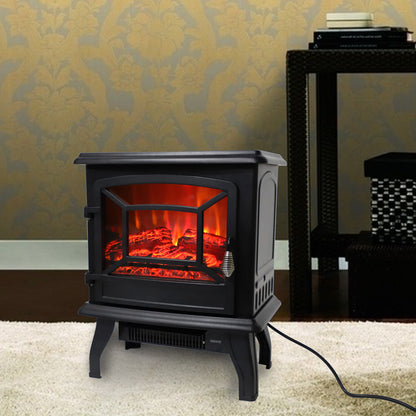 US Local US SF507-17 120V 1400W 17in Fireplace, Black, Iron Sheet, Freestanding-Fake Firewood-Heating Wire