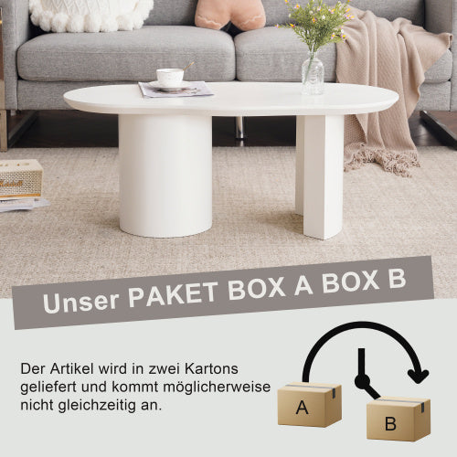 UK Local White Wooden Painted Coffee Table Abstract Cloud Shaped,Irregular White Coffee Table, Tea Table End Table, Modern Coffee Table, For Living Room Furniture, Easy Assembly
