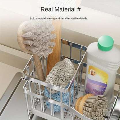 US Local Kitchen Household Wall-mounted Multifunctional Multi-layer Carbon Steel Cleaning Supplies Rack,Please Note That This Product Is Shipped By Yourself For The Average Shipping Cost