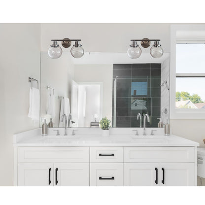 US Local Bathroom Vanity Light Fixtures, 2-Light Black Wall Sconce Lighting Wall Lamp With Clear Glass Shade,