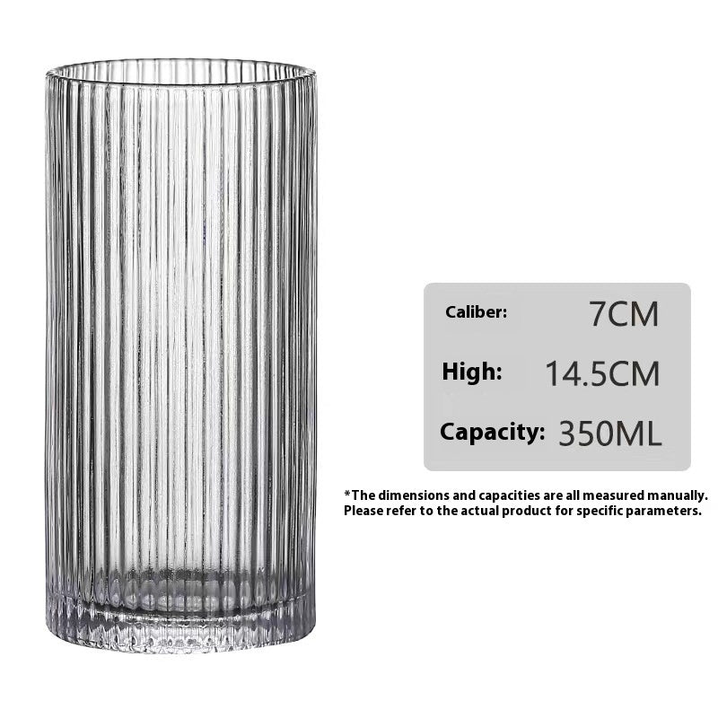 Single-layer Style Simple Striped Glass Cup