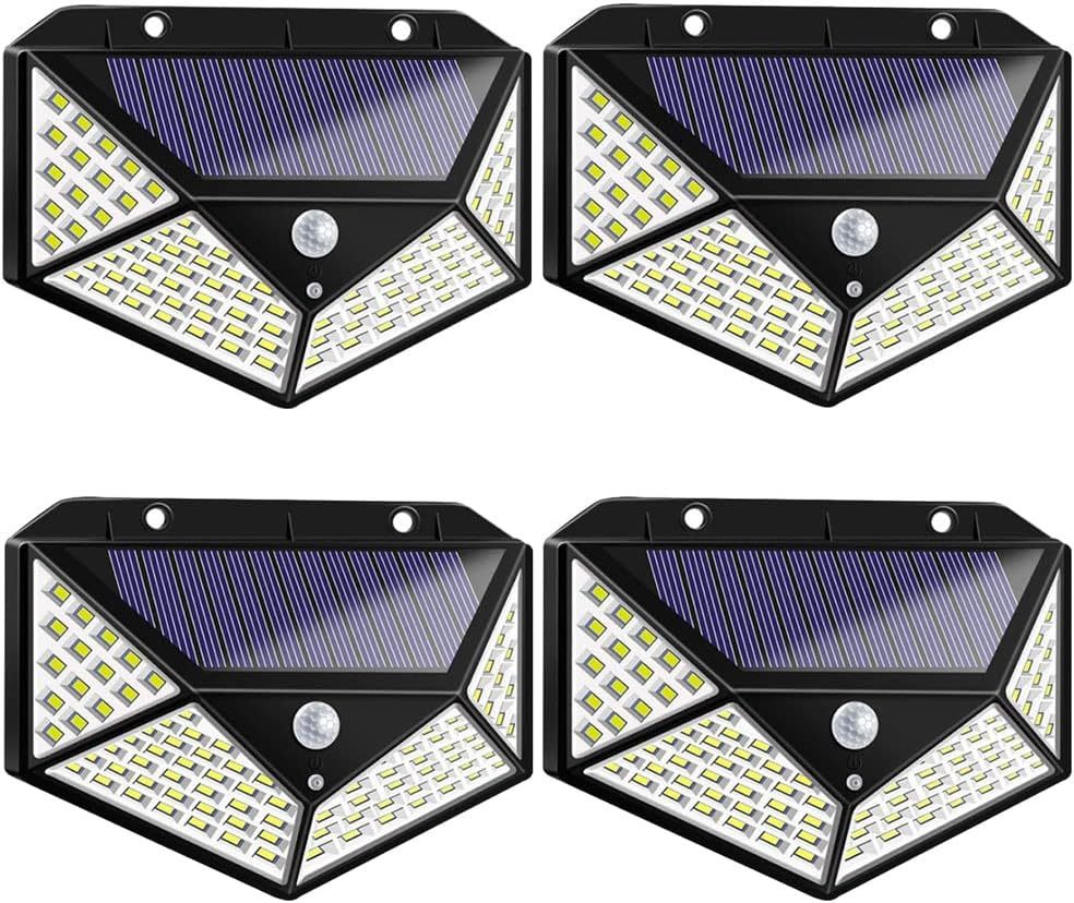 US Local Aolyty Solar Lights Outdoor, Motion Sensor Wall Light 3 Lighting Modes IP65 Waterproof LED Solar Security Lights Four Side Inllumination 2-Pack For Garden Yard Patio Walkway Fence Patio