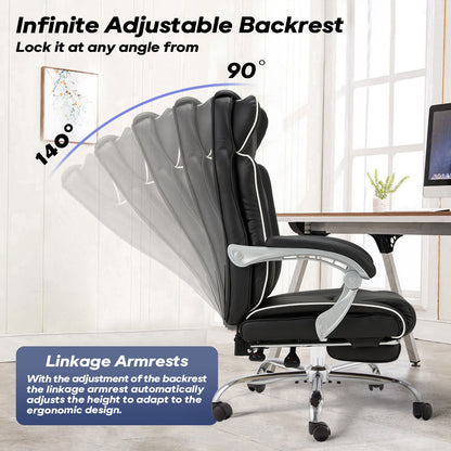 US Local Office Desk Chair With Foot Rest Tall And Big 300LB