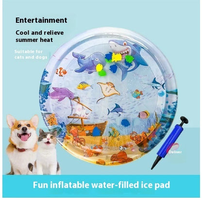 US Local Summer Cooling Pet Water Bed Cushion Ice Pad Dog Sleeping Square Mat For Puppy Dogs Cats Pet Kennel Cool Cold