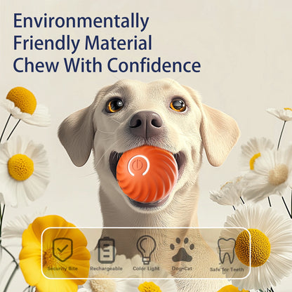 US Local Interactive Bouncing Ball For Dogs,Automatic Smart Toy, Self-moving Rotating Stimulating Pet Entertainment, Noise-Reducing Urchin Cover,USB Rechargeable Dog Toy, Dog Electric Interactive Toy