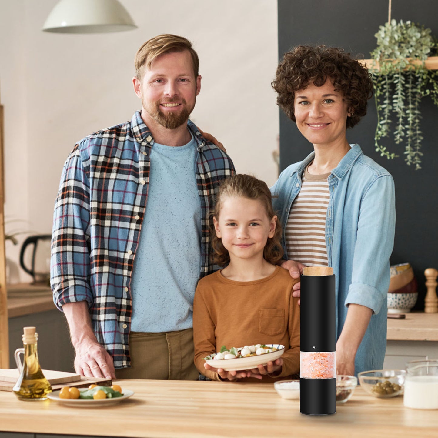 US Local 2Pcs Electric Salt And Pepper Grinder Battery Powered Salt Mill Sets With Adjustable Coarseness One Hand Easy Operation Visible Refilling Bottle