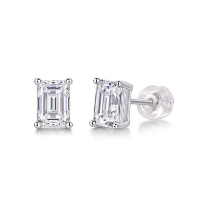 Sink Into Luxury Fashion Diamond Earrings Studs Set With Mosan Diamond Silver Ornaments