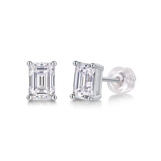 Sink Into Luxury Fashion Diamond Earrings Studs Set With Mosan Diamond Silver Ornaments