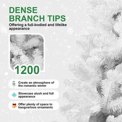 US Local 5ft Unlit White Halloween Christmas Tree With 498 Branch Tips For Holiday Decoration