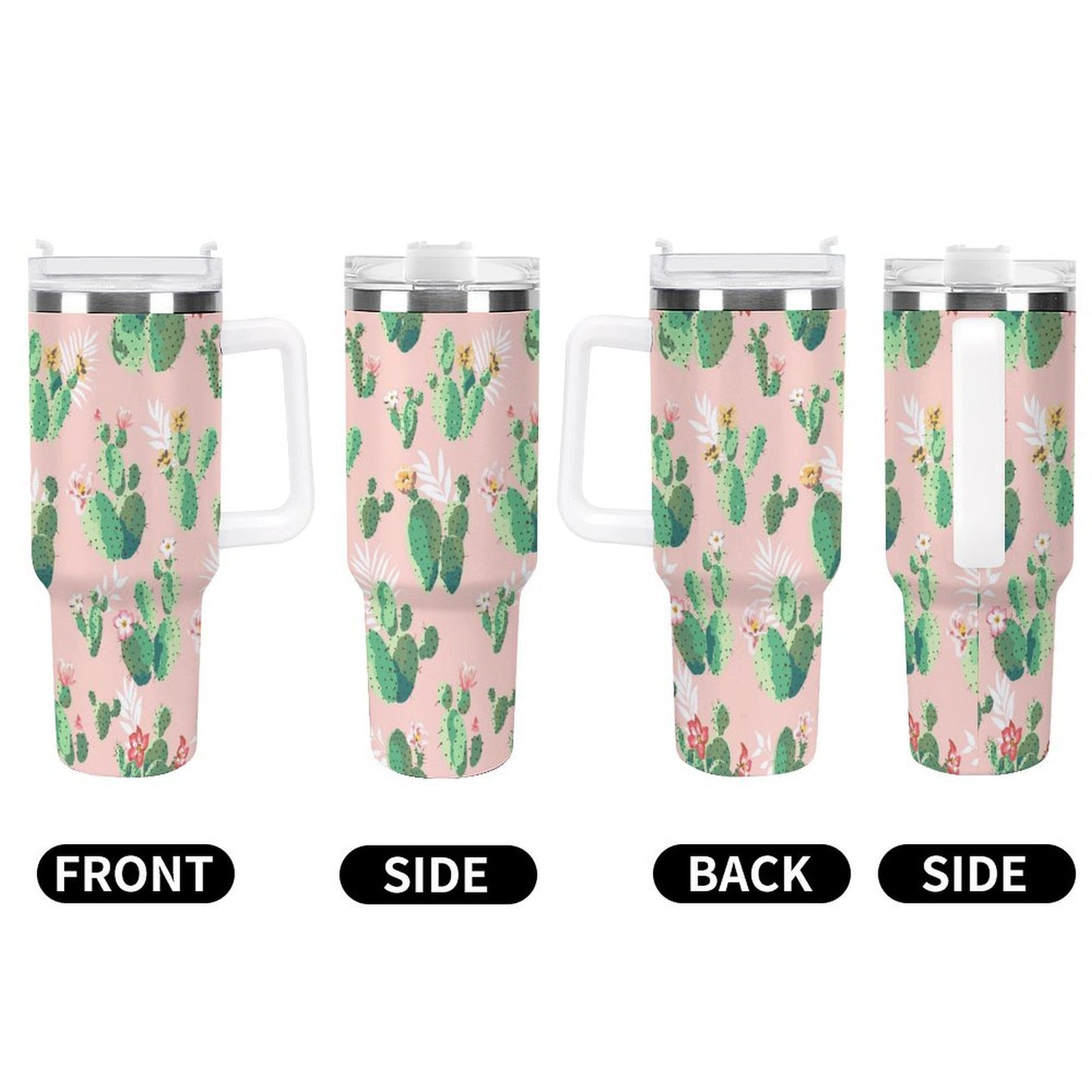 PHDT00045 POD US Local Tumbler 40 oz Large Capacity Car Cup Cactus, Tropical, Pink