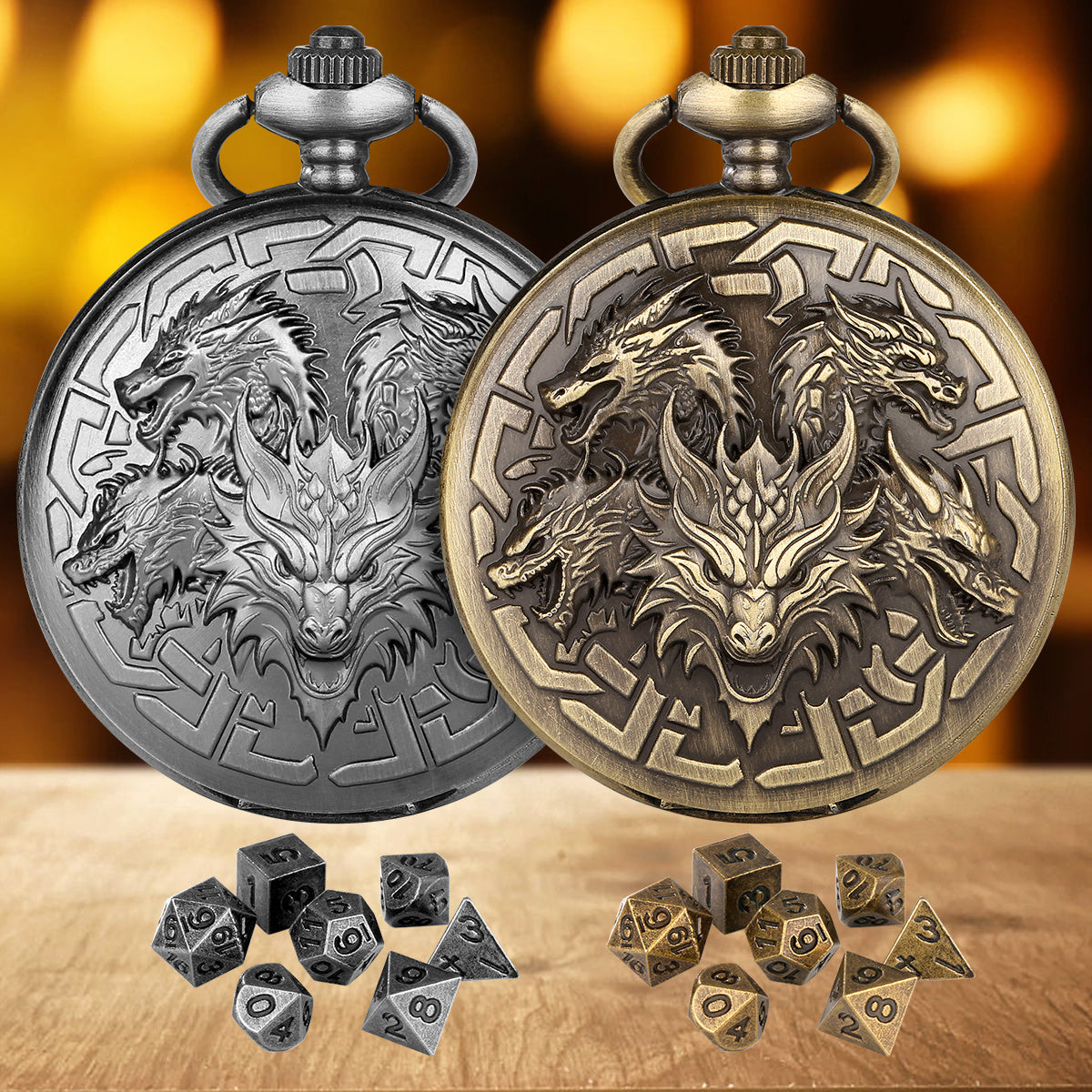 US Local Retro Creative Pocket Watch Shaped Tabletop Game Dice Set -7PCS Metal Polyhedral Dice, Steampunk Style Portable DND Dice Set, Exquisite Metal Craftsmanship, Adding Unique Charm To Tabletop Games