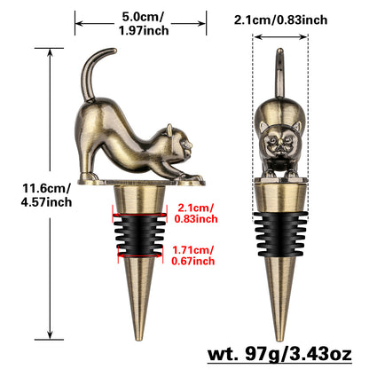 US Local Elegant Upturned Cat Shaped Red Wine Stopper Set With Metallic Luster Bottle Stopper Gift Box, High-end Accessories For Wine Enthusiasts, A Must-have Set For Wine Collectors