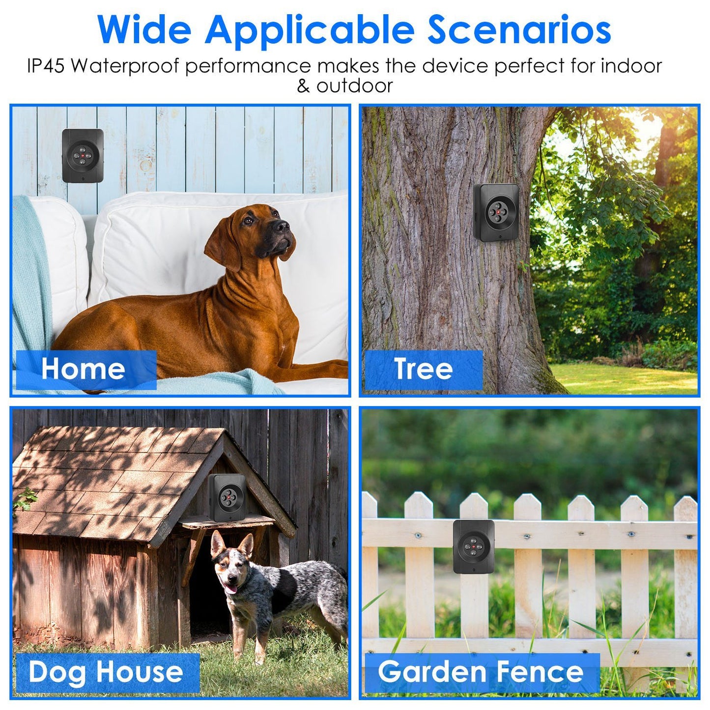 US Local 1Pc Ultrasonic Anti Barking Device Indoor Outdoor Dog Bark Control With 3 Frequency Levels Max 32.8Feet Sensing Distance For Most Dog Sizes