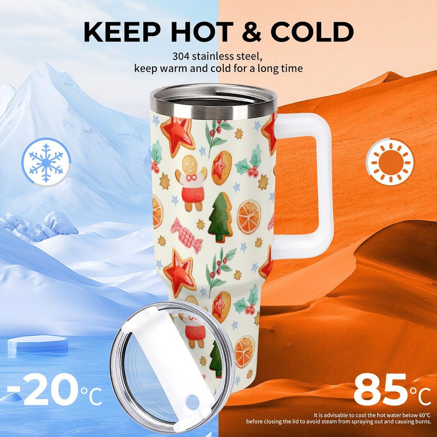 PHDT00176 POD US Local Tumbler 40 oz Large Capacity Car Cup Christmas