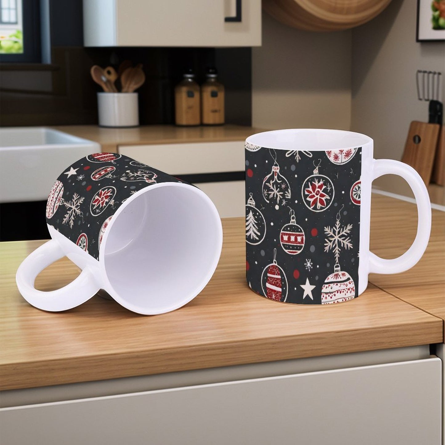 POD US Local White mug with full print, Christmas, Lights 0098