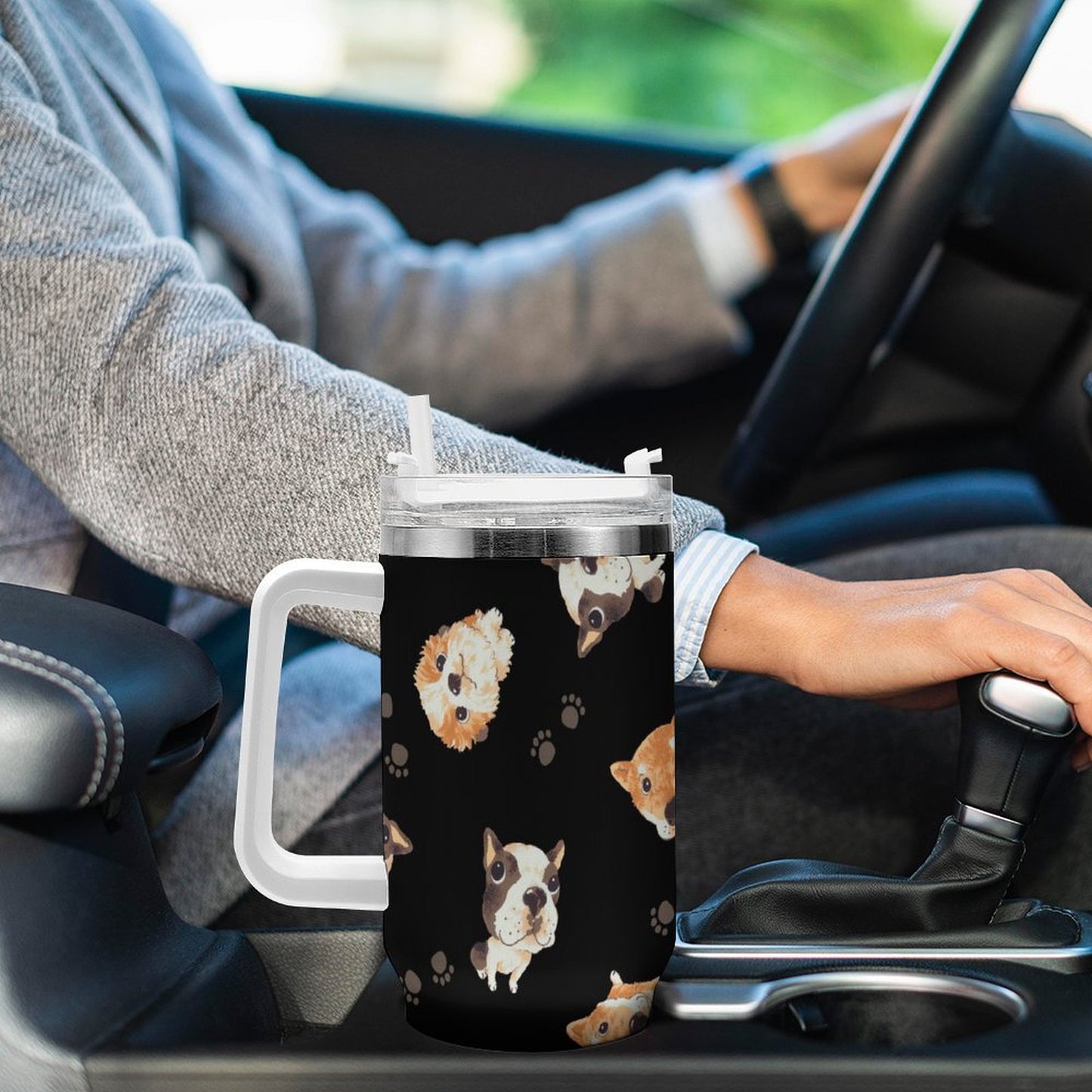 PHDT00408 POD US Local Tumbler 40 oz Large Capacity Car Cup Lovely Dog