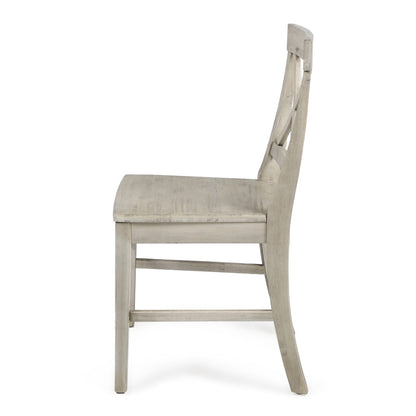 US Local Acacia Wood Dining Chairs, Light Grey Wash, 21D X 17.75W X 35.5H Inch Set Of 2