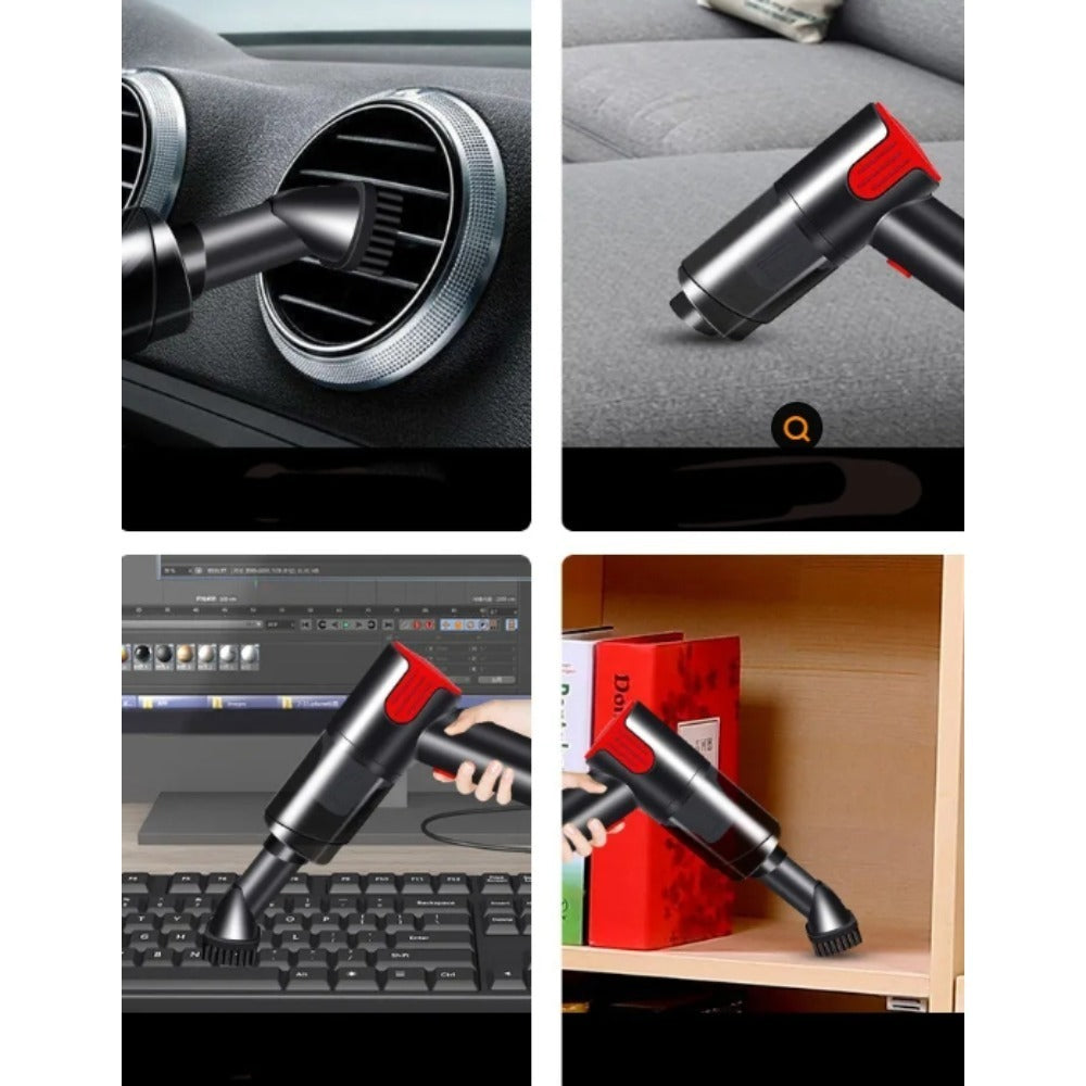 US Local Wireless-red Car Vacuum Cleaner Wireless Usb Charging Car Vacuum Cleaner Home Handheld Mini Desktop Vacuum Cleaner Portable