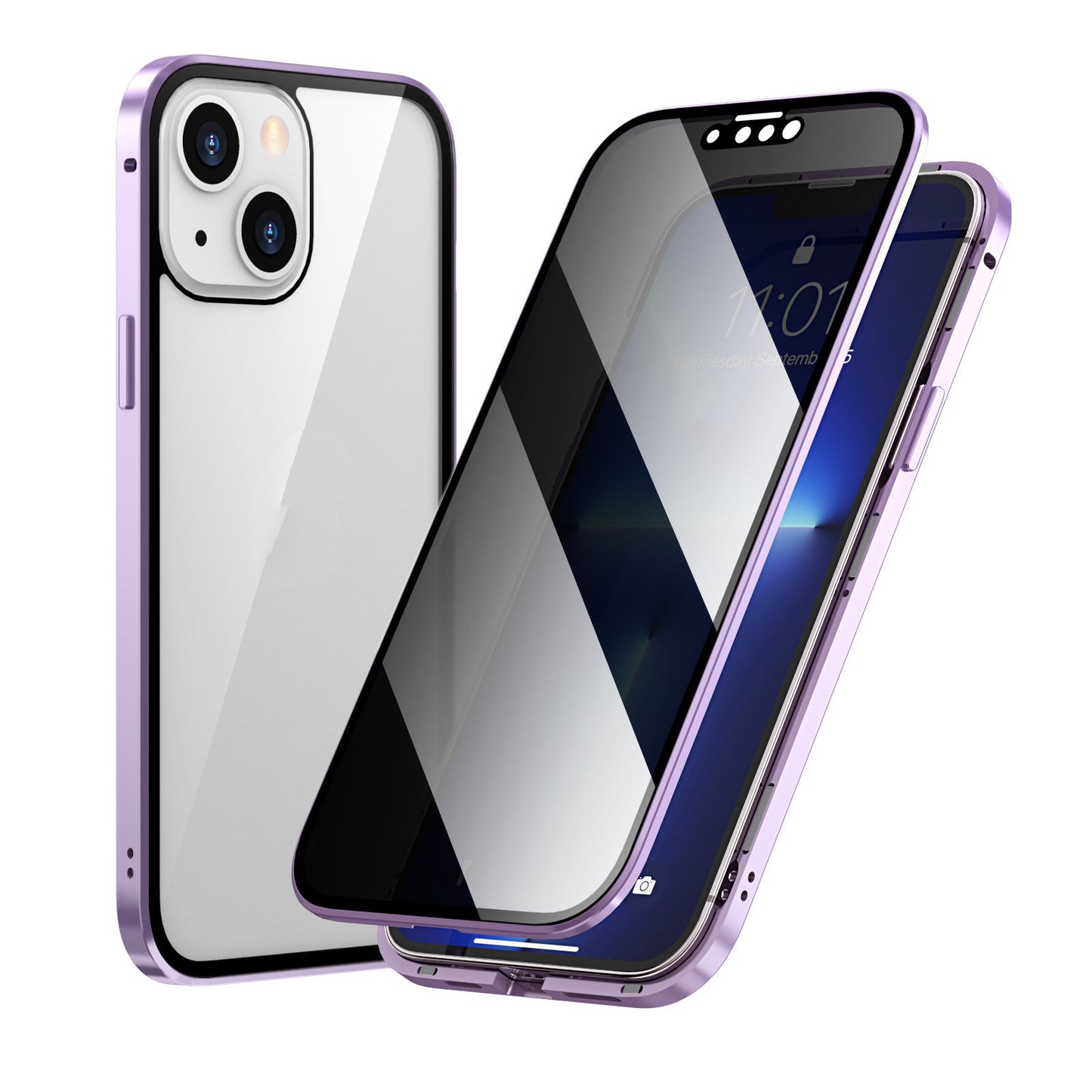 Fashion Personality Magneto Glass Metal Phone Case