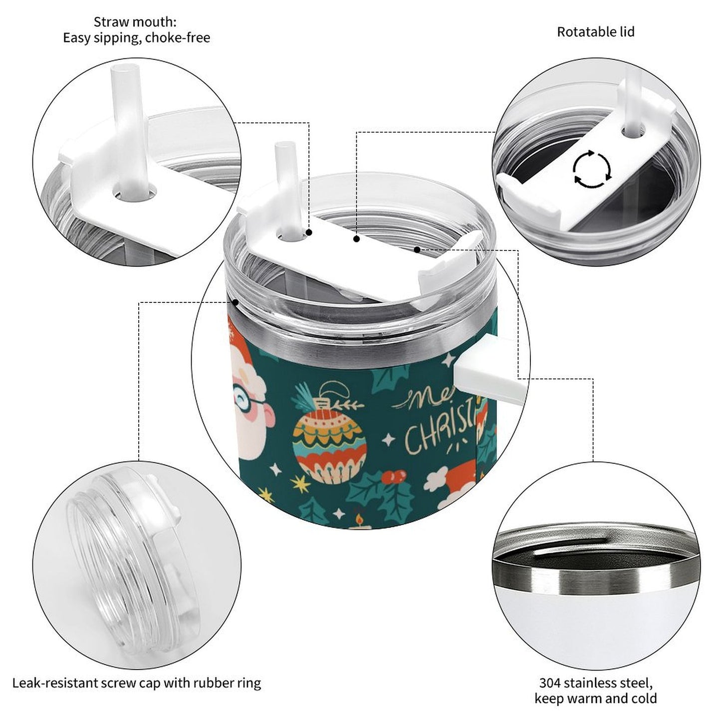 PHDT00059 POD US Local Tumbler 40 oz Large Capacity Car Cup Christmas