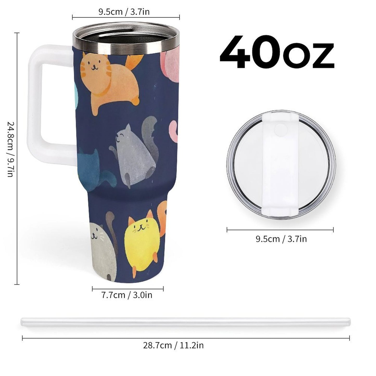 PHDT00363 POD US Local Tumbler 40 oz Large Capacity Car Cup Fat Cat