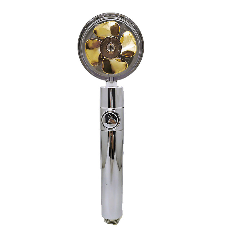 US Local Shower Head Water Saving Flow 360 Degrees Rotating With Small Fan ABS Rain High Pressure Spray Nozzle Bathroom Accessories