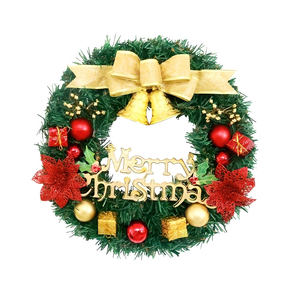 1 Piece Of 24-inch Bell-style Christmas Wreath, With Warm Light And Colored Light Options Available