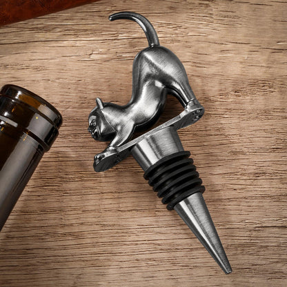 US Local Elegant Upturned Cat Shaped Red Wine Stopper Set With Metallic Luster Bottle Stopper Gift Box, High-end Accessories For Wine Enthusiasts, A Must-have Set For Wine Collectors