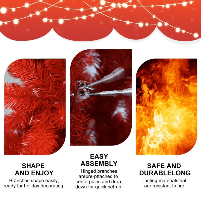 US Local PVC Christmas Tree, Christmas Decorations, Red