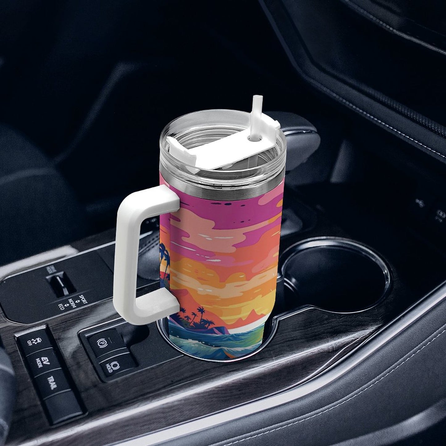 PHDT00520 POD US Local Tumbler 40oz Large Capacity Car Cup Island, Sunset