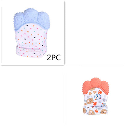 US Local Baby teether baby anti-bite silicone molar gloves children's sound toys