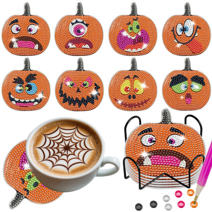 重复 US Local 8 Packs Halloween Rhinestones Art Coasters