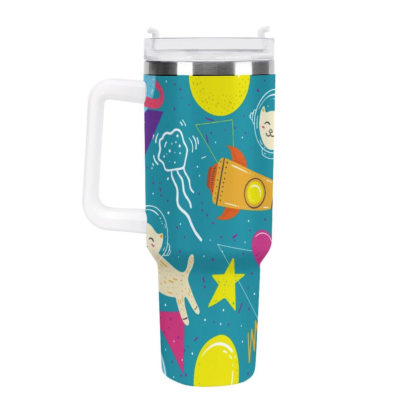 PHDT00349 POD US Local Tumbler 40 oz Large Capacity Car Cup Cosmic Planet Cat