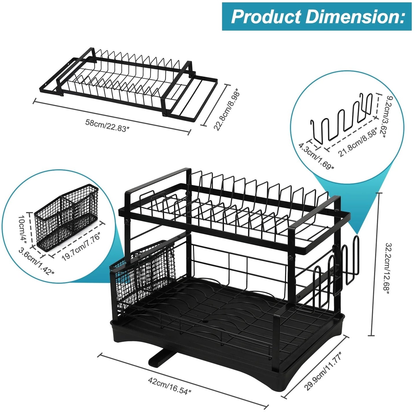 US Local Upgraded 2 Piece Cookware Set Organizer Rack And Dish Drying Rack 8 Tier Pot And Pan Organizer For Kitchen Counter