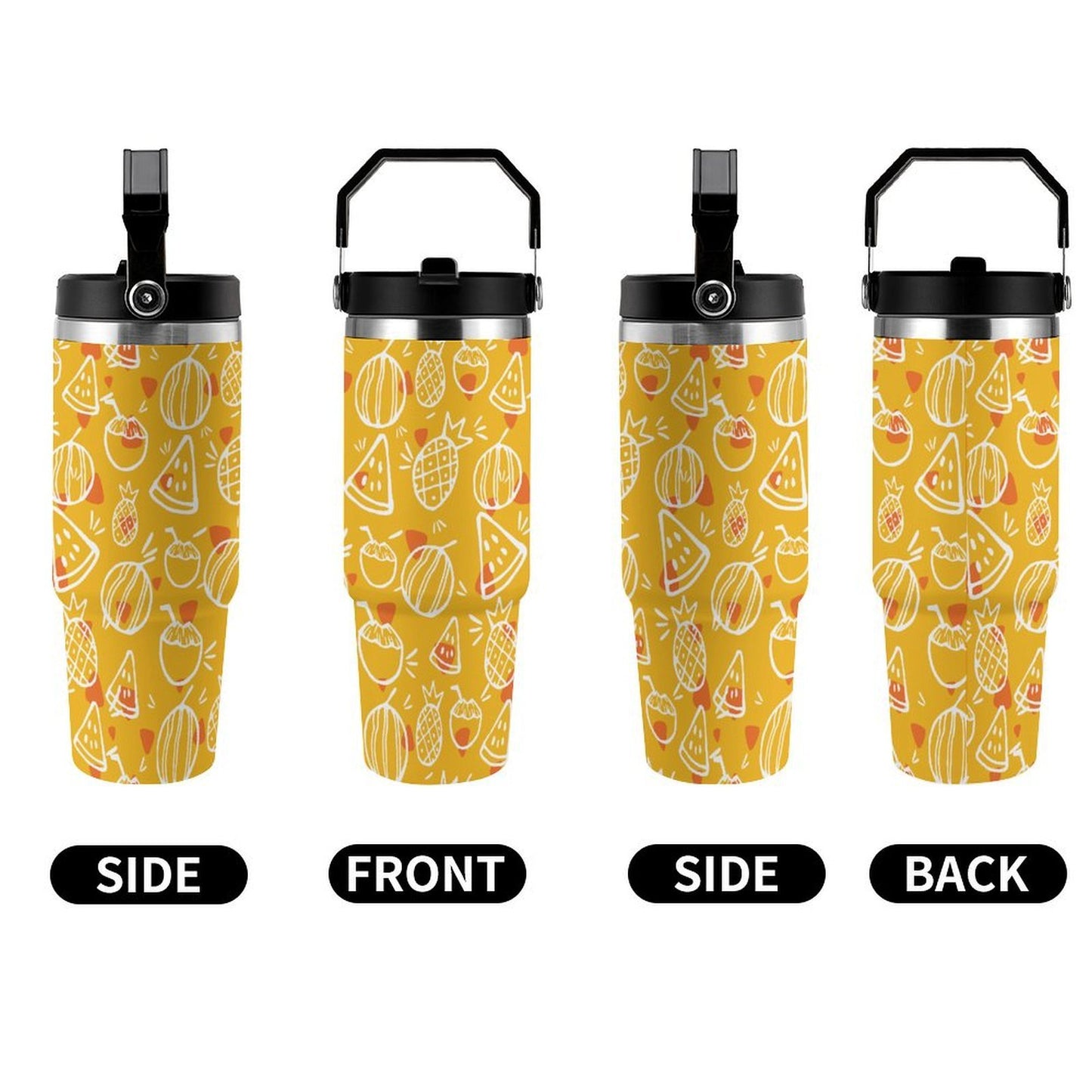 POD US Local Tumbler 30oz Large Capacity Car Cup Tropical-fruits Style